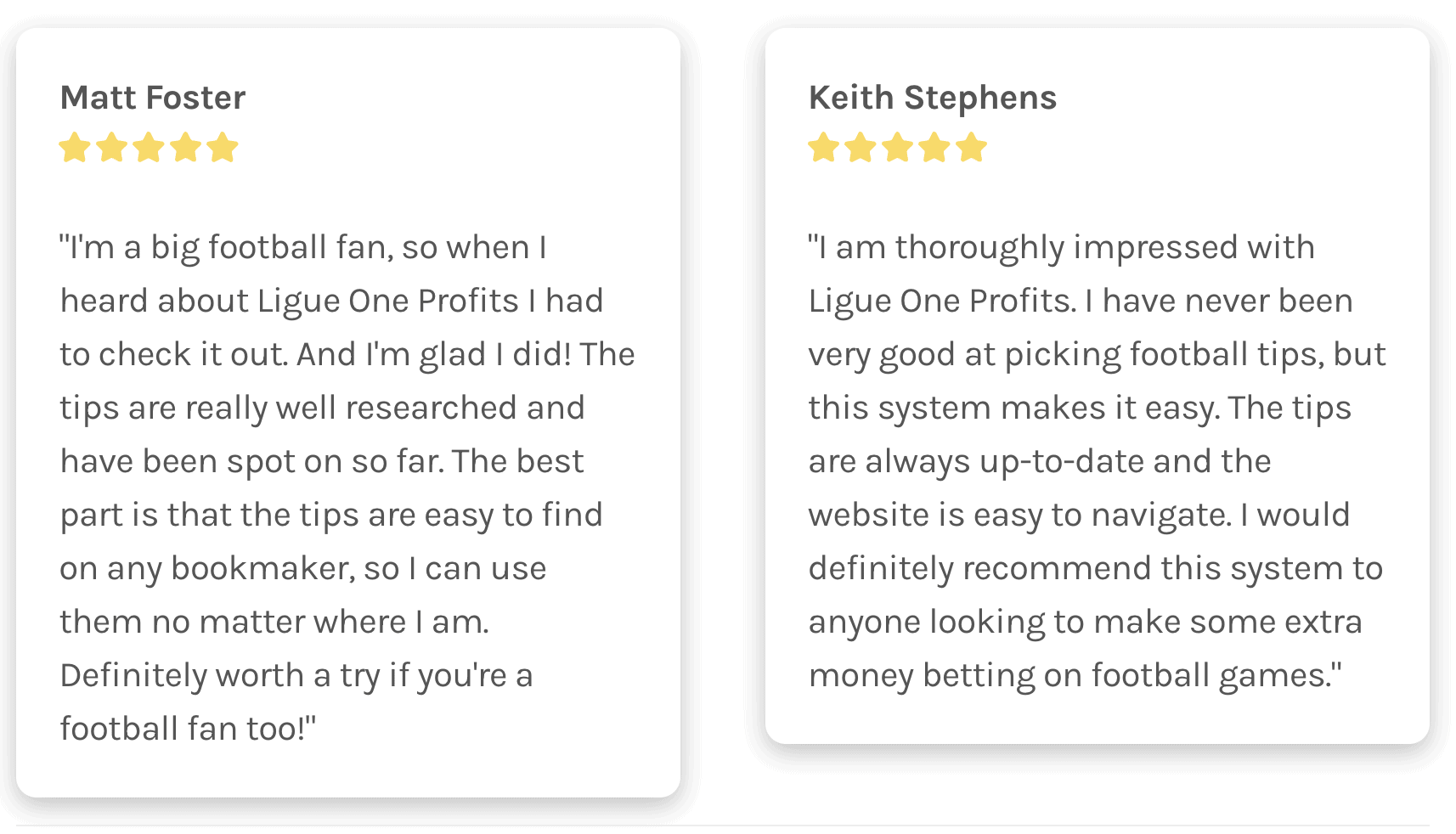 Ligue One Profits testimonial section 2