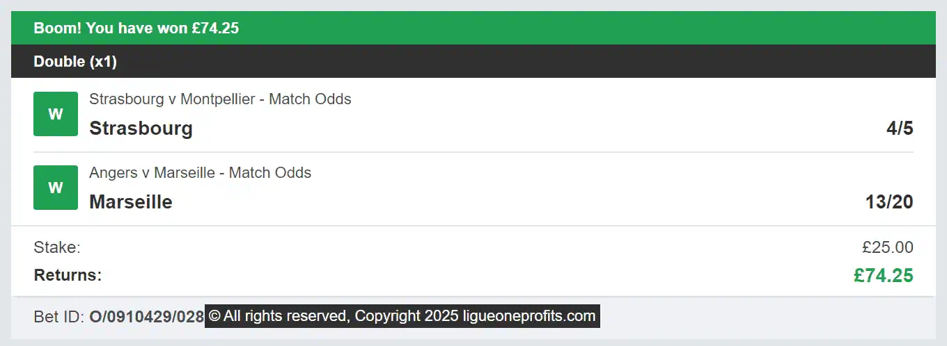 Ligue One Profits - Winner Double - 2025-02-09