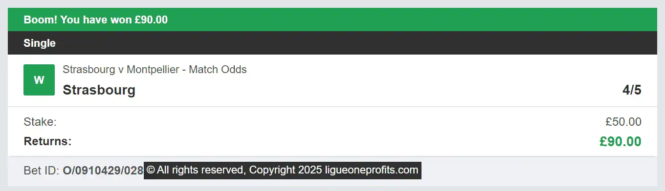 Ligue One Profits - Winner 4 - 2025-02-09